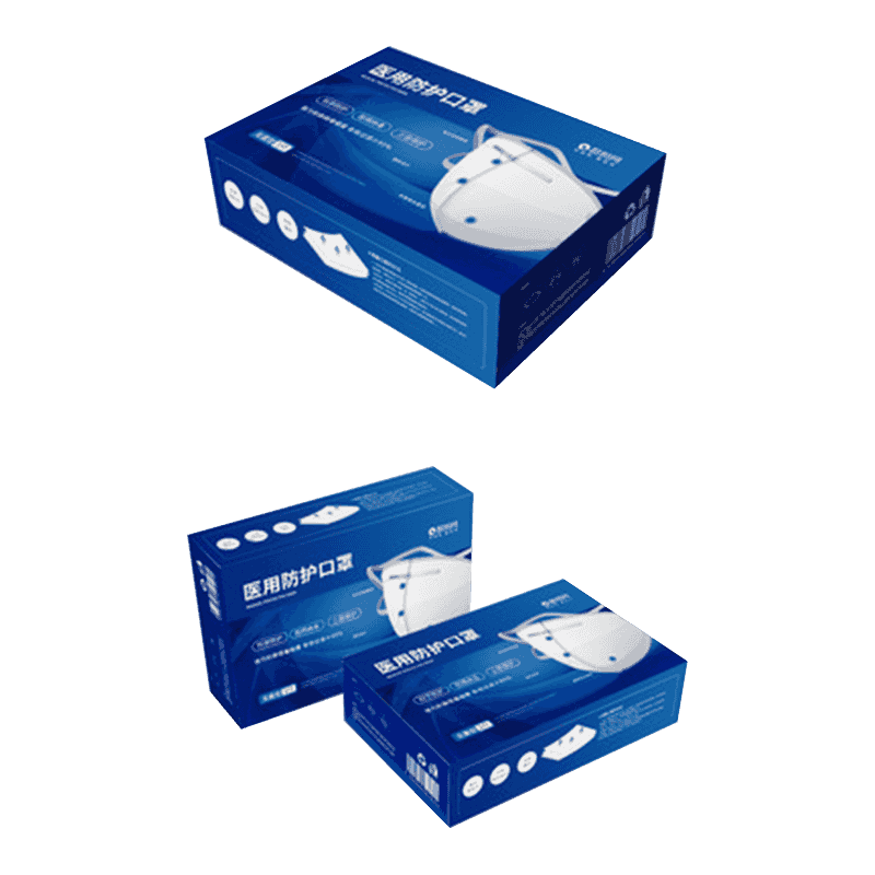 Bølgeformede engangsmaske-emballagekasser