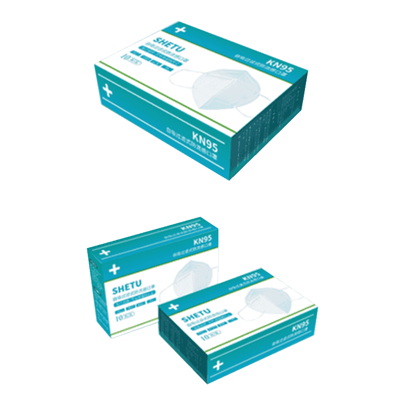 Bølgeformede engangsmaske-emballagekasser