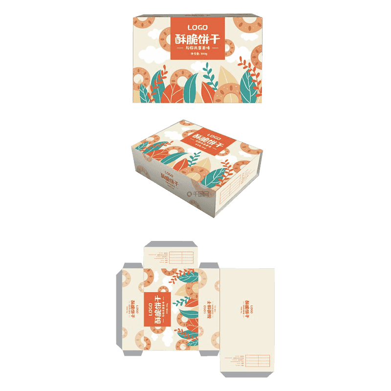 Bølgeformede kiks emballageæsker