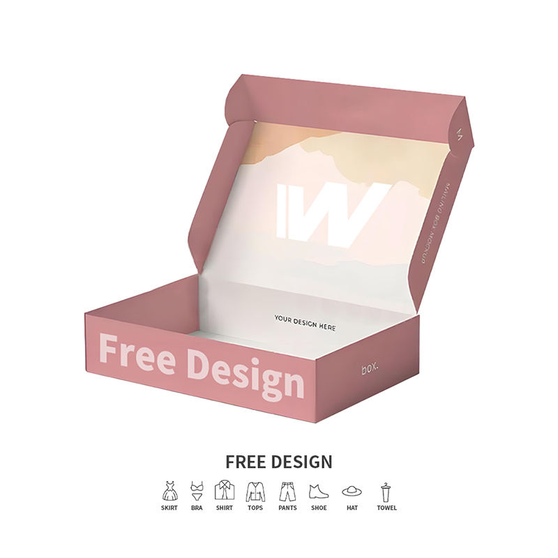 Blød lyserød bølgepapbeklædningsæsker