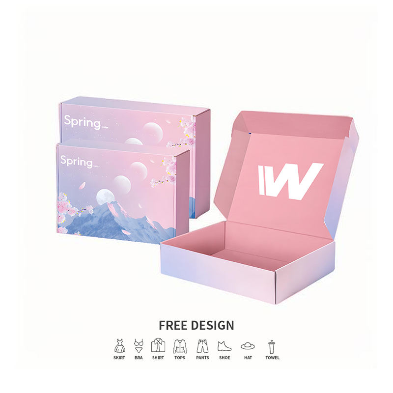 Pastel Gradient bølgepapbeklædningsemballage æsker