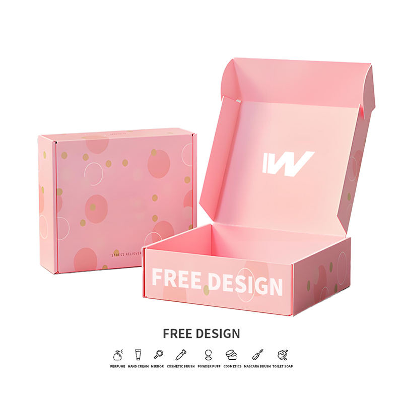 Bubble Design Pink Corrugated Cosmetic Emballage Boxes