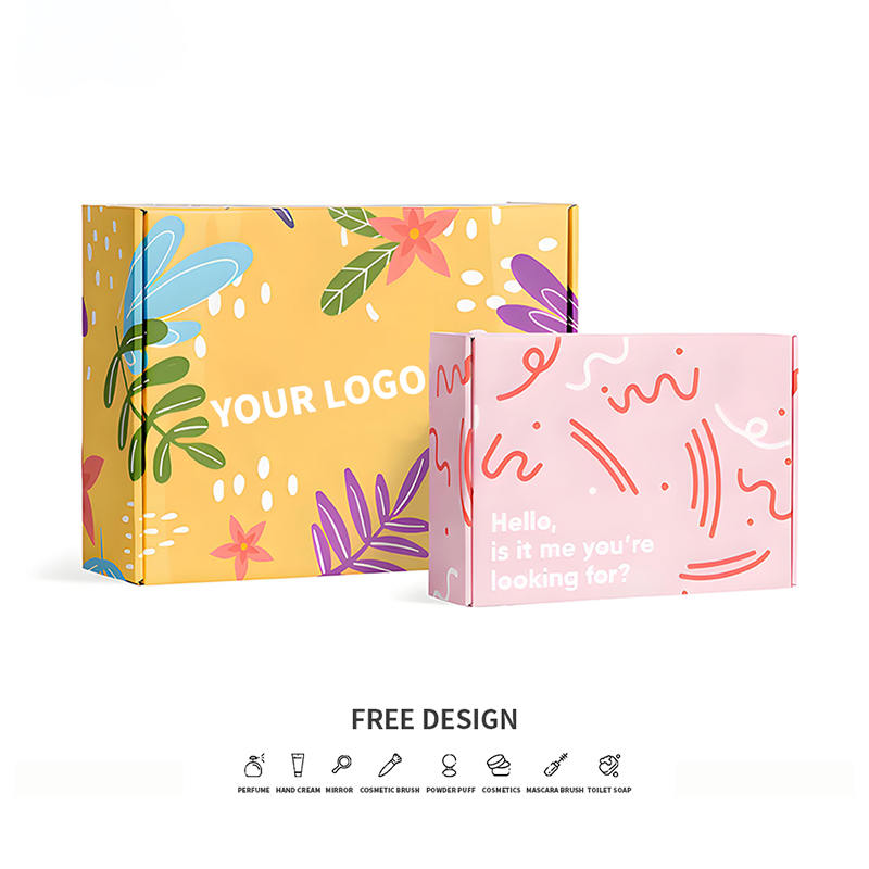 Farverige natur bølgepap kosmetik emballage æsker