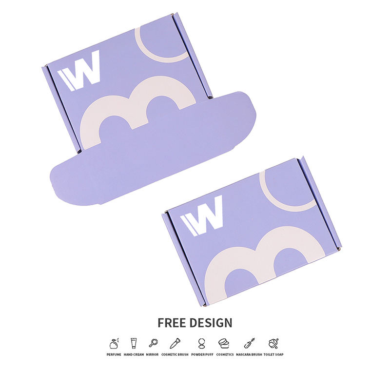 Lavendel lilla korrugerede kosmetiske emballageæsker