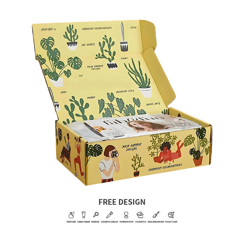 Legefulde potteplanter Bølgeformede kosmetiske emballagekasser