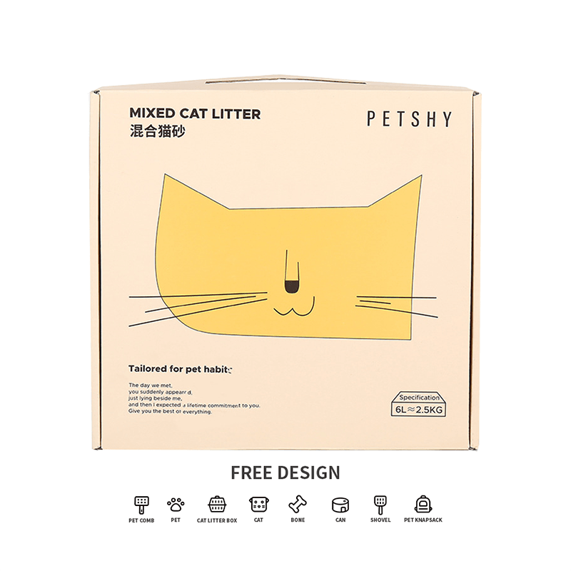 Bølgeformede kattegrus-emballagekasser