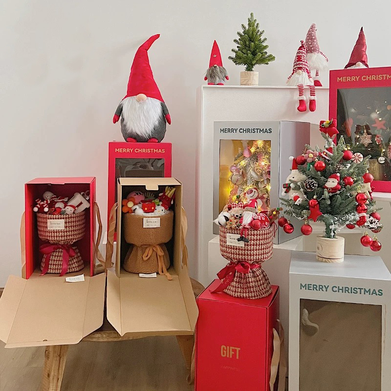 Gennemsigtige blomstergaveæsker med festligt tema